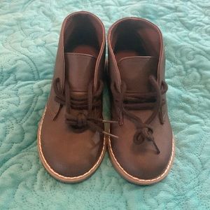 Brown boys dress shoes